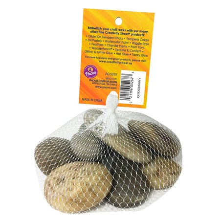 Creativity Street Craft Rocks, Assorted Natural Colors + Sizes, 2 lbs. Per Pack, PK6 PAC5267